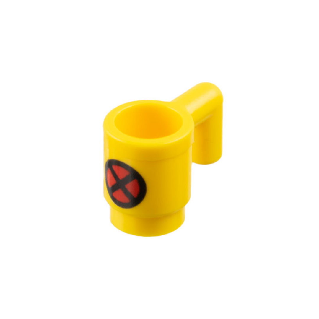 LEGO Minifigure Accessory - Cup with Black/Red X-Men Logo, Yellow