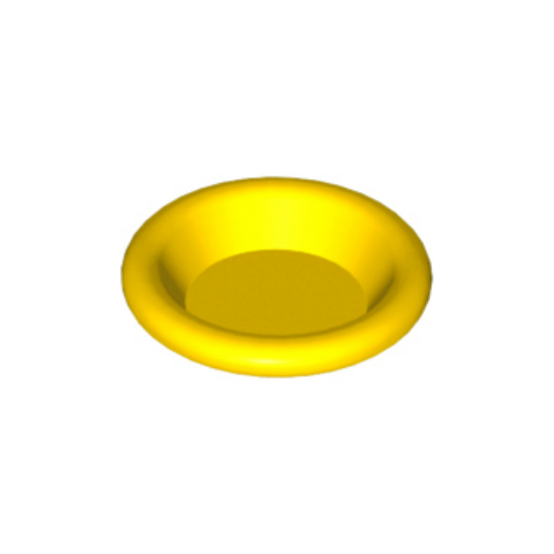 LEGO Minifigure Accessory - Dish 3x3, Yellow