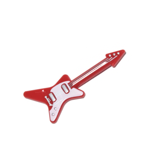 LEGO Minifigure Accessory - Electric Guitar with White Curve, Red