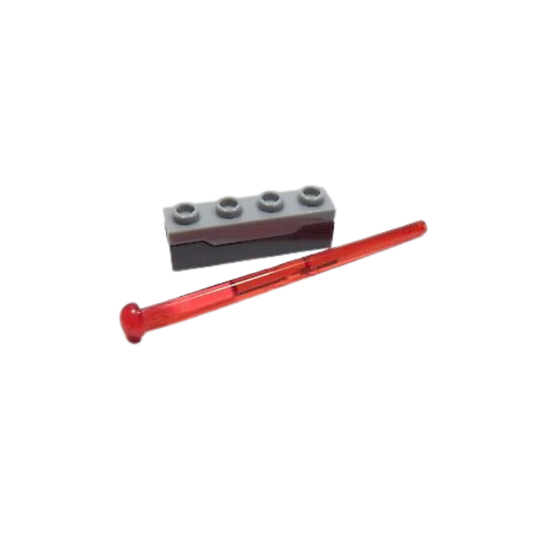 LEGO Minifigure Accessory - Projectile Launcher with Translucent Red Arrow Spring Shooter