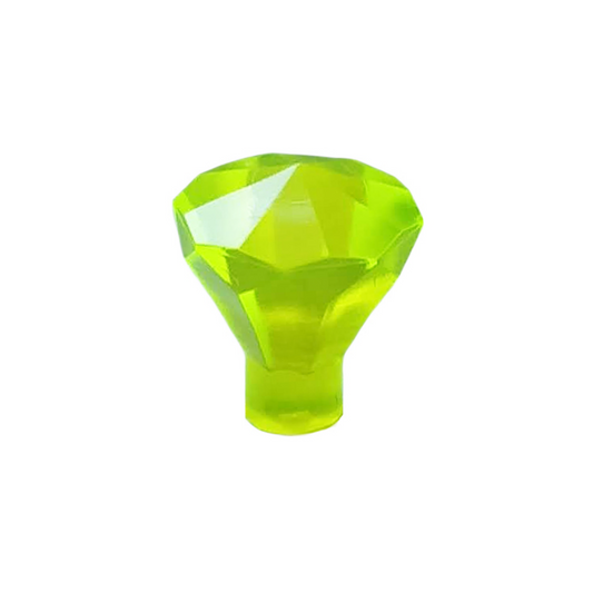 LEGO Minifigure Accessory - Rock 1x1 Jewel 24 Facet, Translucent Neon Green