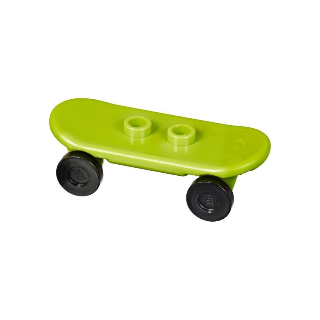 LEGO Minifigure Accessory - Skateboard Deck with Black Wheels, Lime