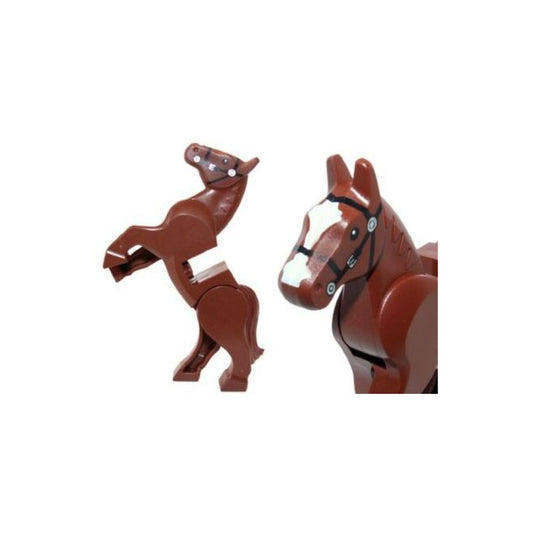 LEGO Minifigure Animal - Horse with Bridle, Cutout and Movable Legs, Reddish Brown