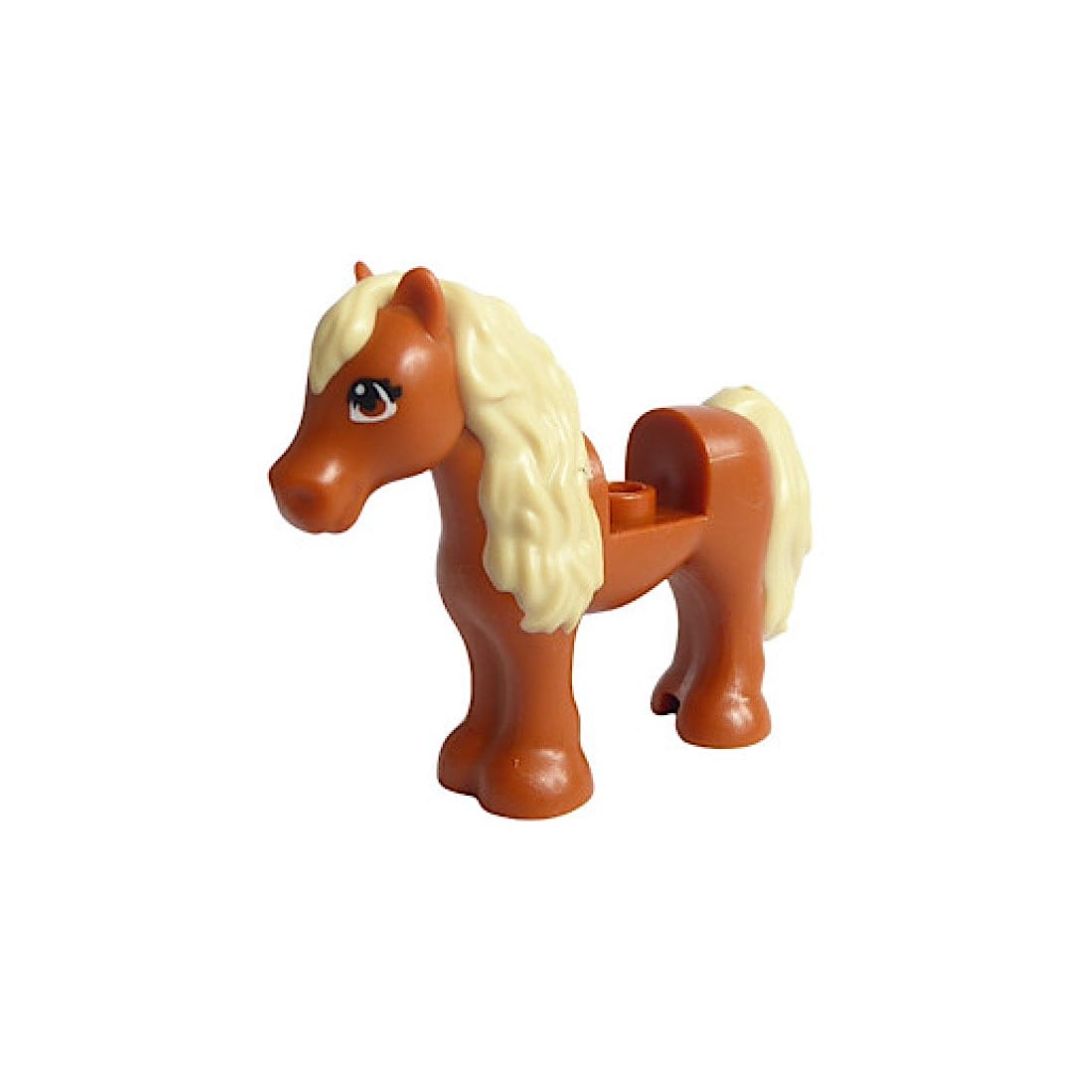 LEGO Minifigure Animal - Horse Pony Friends, Dark Orange with 1 x 1 cutout