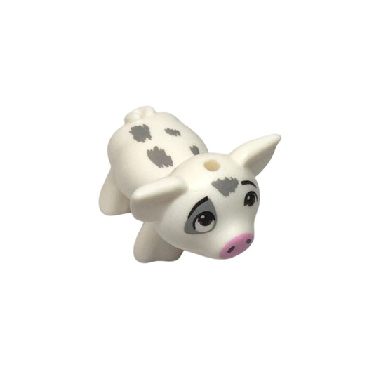 LEGO Minifigure Animal - Pig Moana (Pua), White Grey Spots